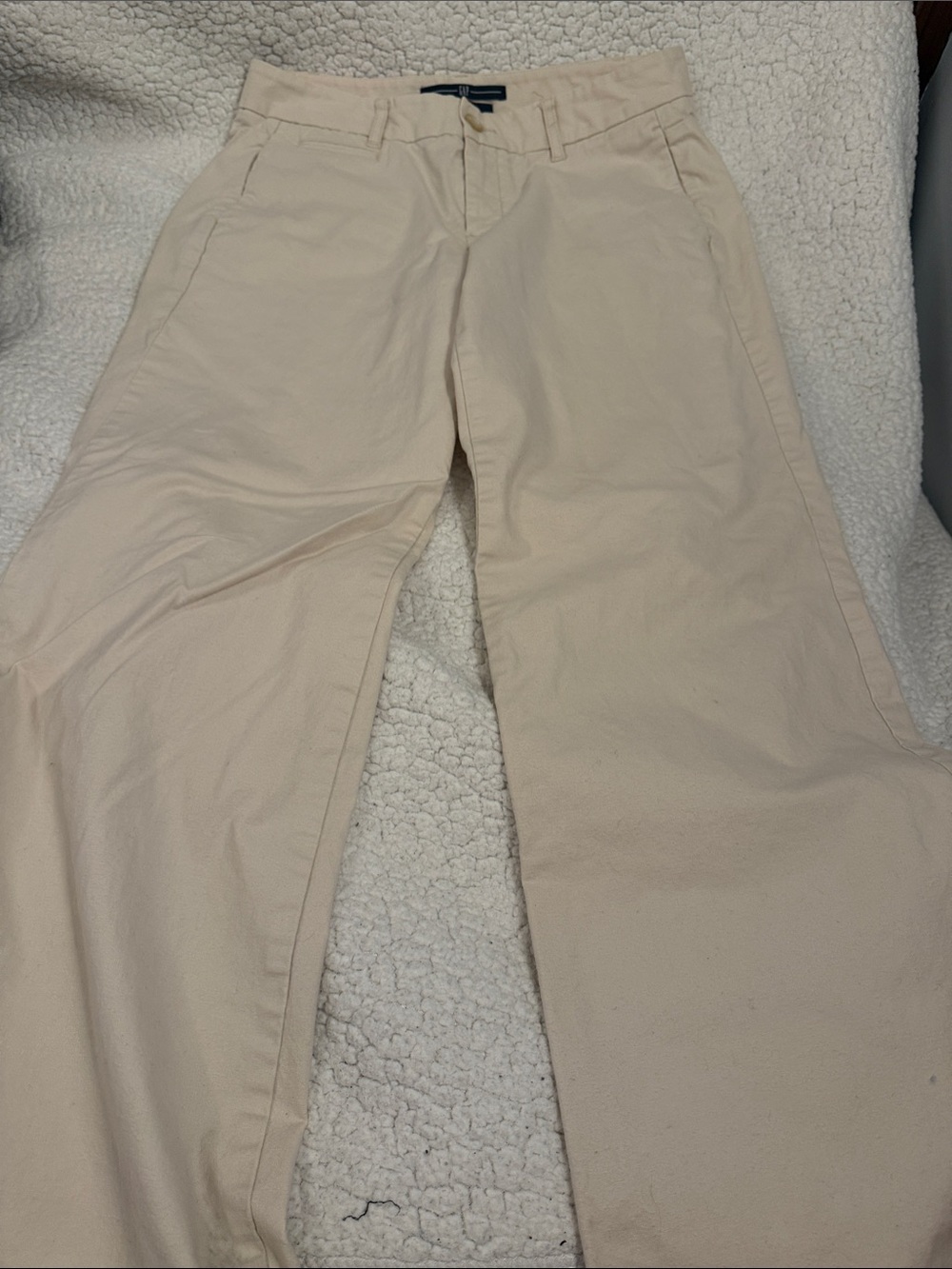 GAP Women's Light Beige Wide-Leg Trousers